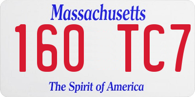 MA license plate 160TC7