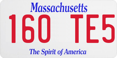 MA license plate 160TE5