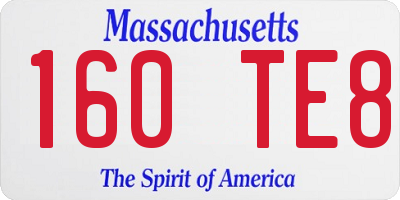MA license plate 160TE8