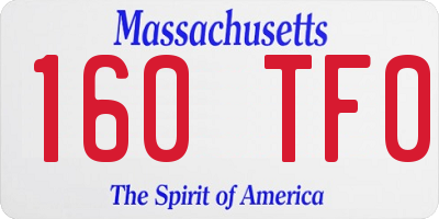 MA license plate 160TF0