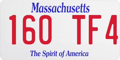 MA license plate 160TF4
