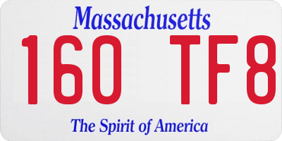MA license plate 160TF8
