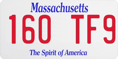 MA license plate 160TF9