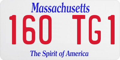 MA license plate 160TG1
