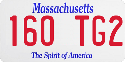 MA license plate 160TG2