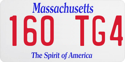 MA license plate 160TG4