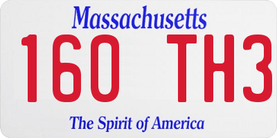 MA license plate 160TH3