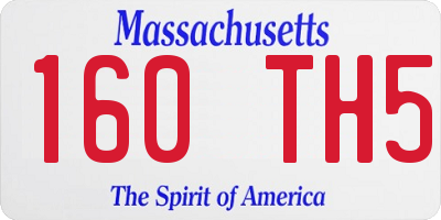 MA license plate 160TH5