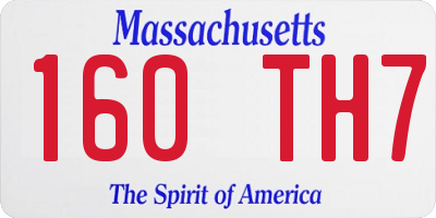 MA license plate 160TH7