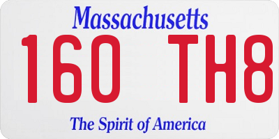 MA license plate 160TH8
