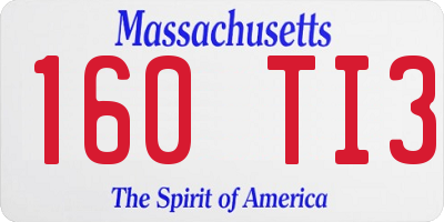 MA license plate 160TI3