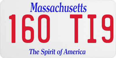 MA license plate 160TI9