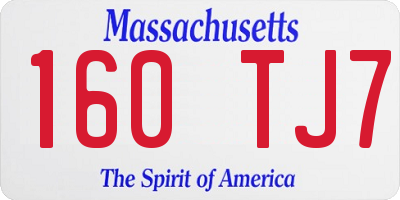 MA license plate 160TJ7
