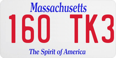 MA license plate 160TK3