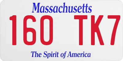 MA license plate 160TK7
