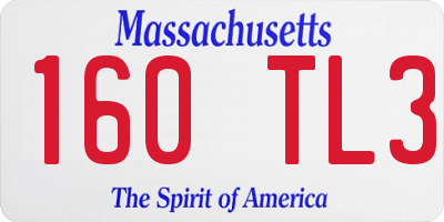 MA license plate 160TL3