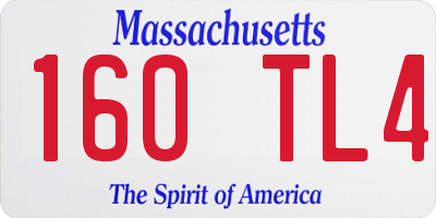 MA license plate 160TL4