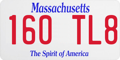 MA license plate 160TL8