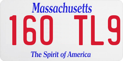 MA license plate 160TL9