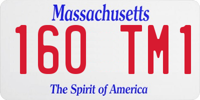 MA license plate 160TM1