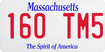 MA license plate 160TM5