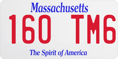 MA license plate 160TM6