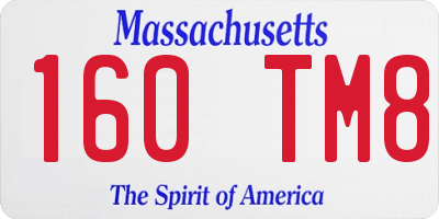 MA license plate 160TM8