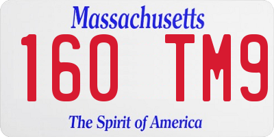 MA license plate 160TM9