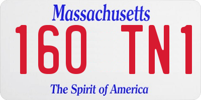 MA license plate 160TN1