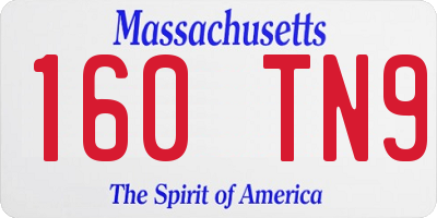 MA license plate 160TN9