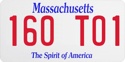 MA license plate 160TO1