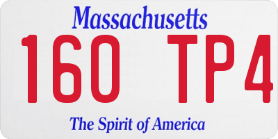 MA license plate 160TP4