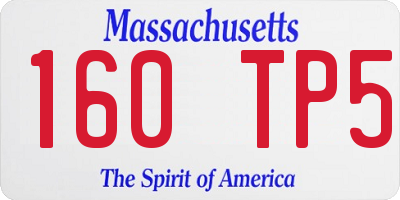 MA license plate 160TP5