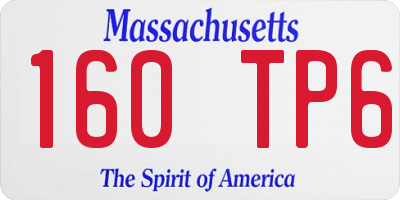 MA license plate 160TP6