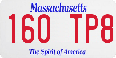 MA license plate 160TP8