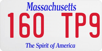 MA license plate 160TP9