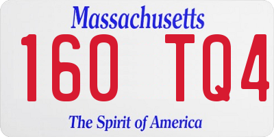 MA license plate 160TQ4