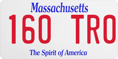 MA license plate 160TR0