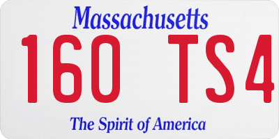 MA license plate 160TS4