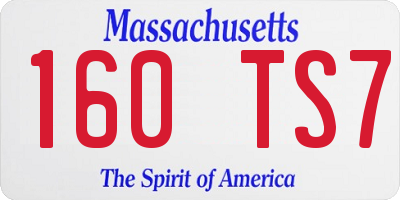 MA license plate 160TS7