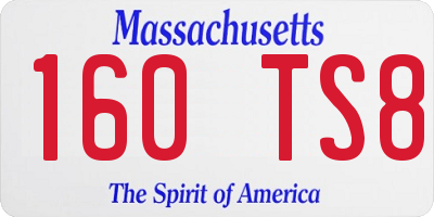 MA license plate 160TS8