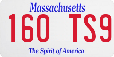 MA license plate 160TS9