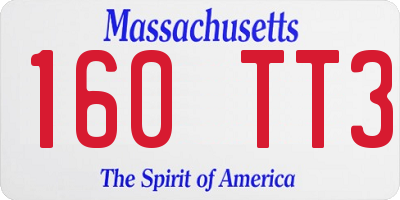 MA license plate 160TT3