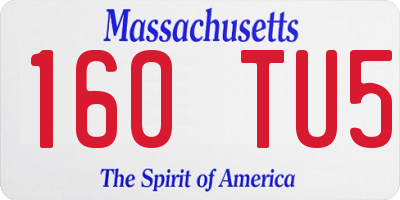 MA license plate 160TU5