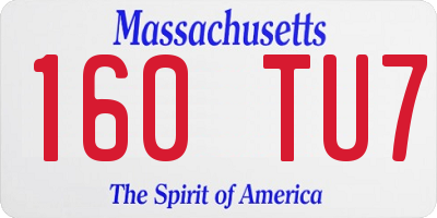 MA license plate 160TU7