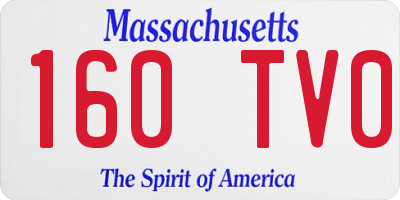 MA license plate 160TV0