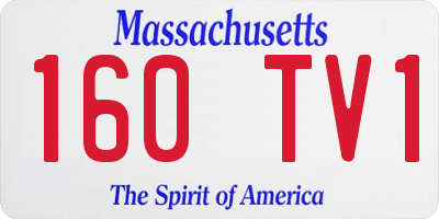 MA license plate 160TV1