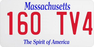 MA license plate 160TV4