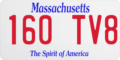 MA license plate 160TV8