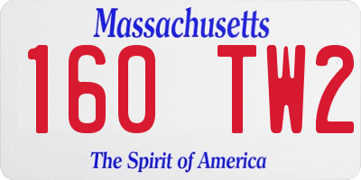 MA license plate 160TW2